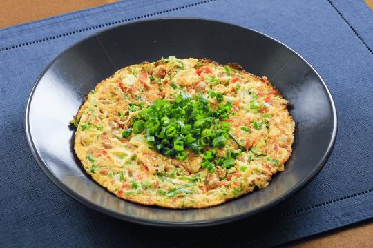 納豆のカラフルネギ焼き